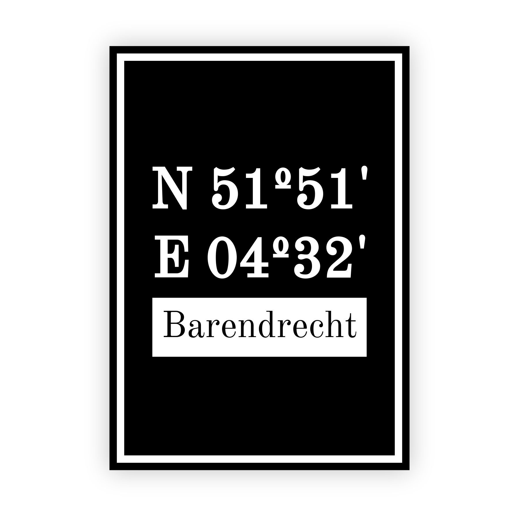 Coordinaten poster van Barendrecht