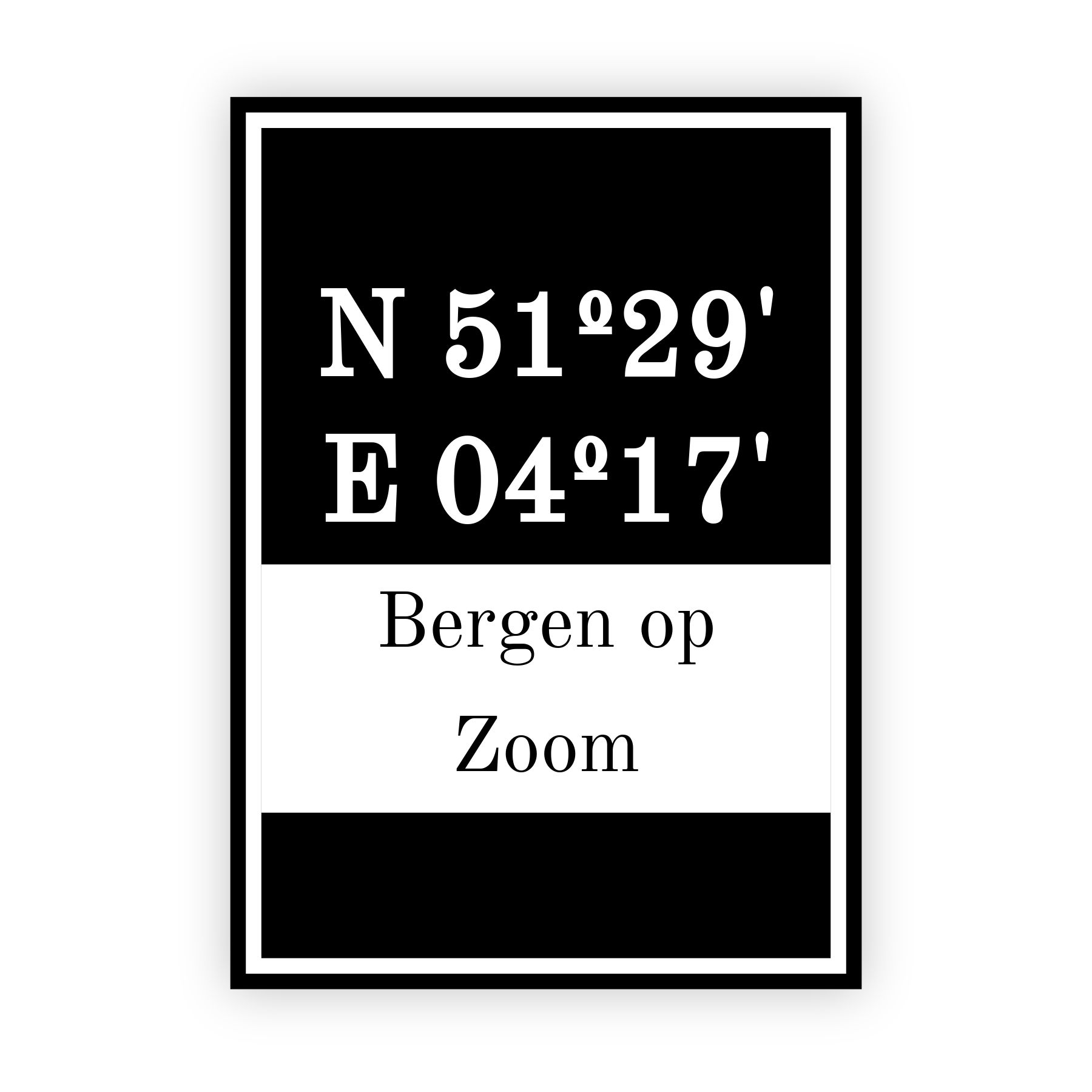 Coordinaten poster van Bergen op Zoom