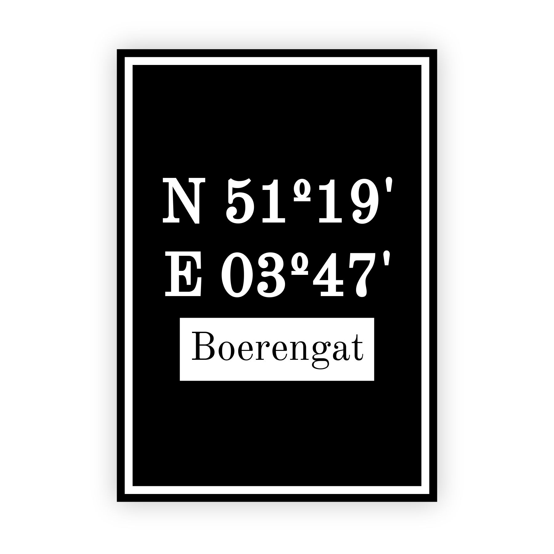 Coordinaten poster van Boerengat