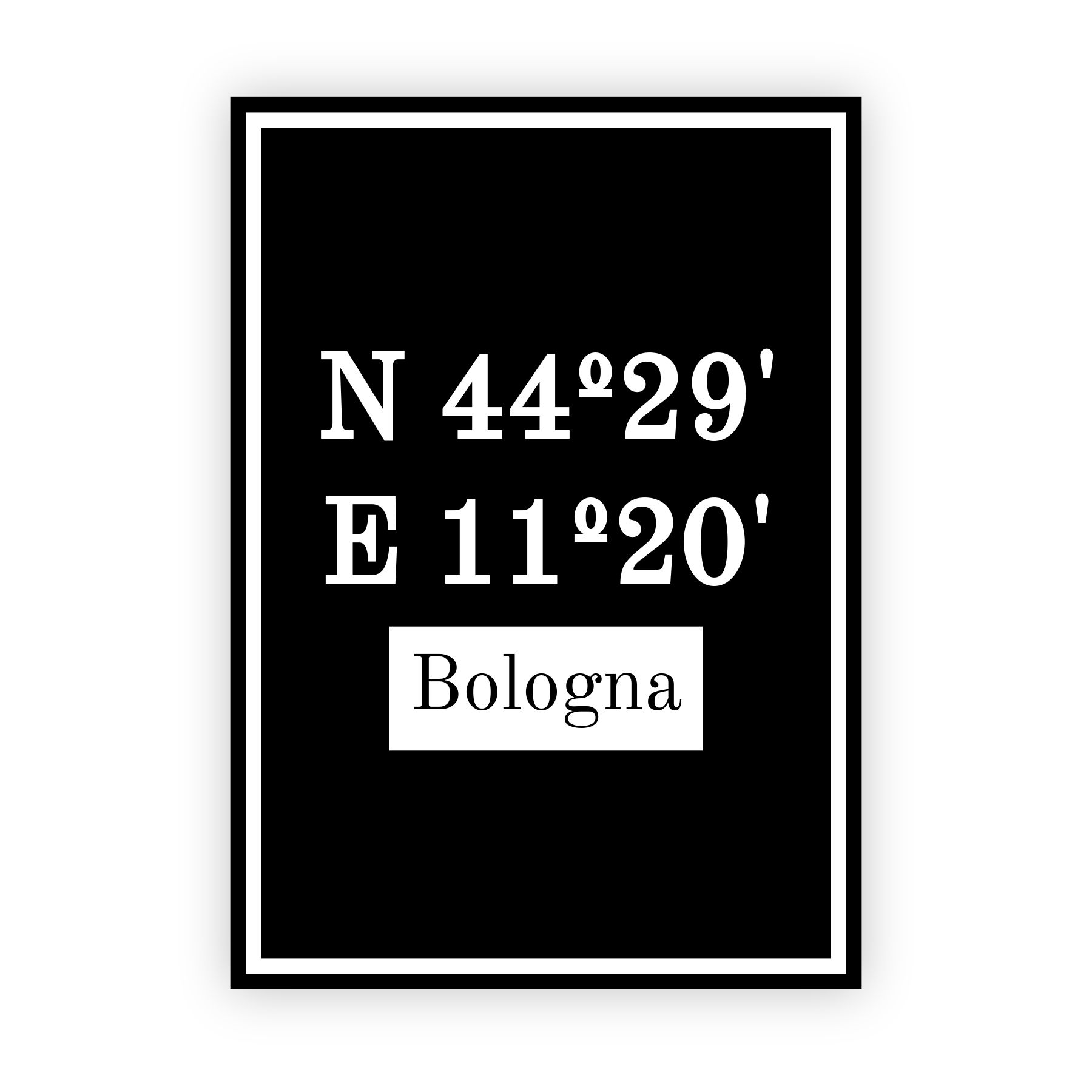 Coordinaten poster van Bologna