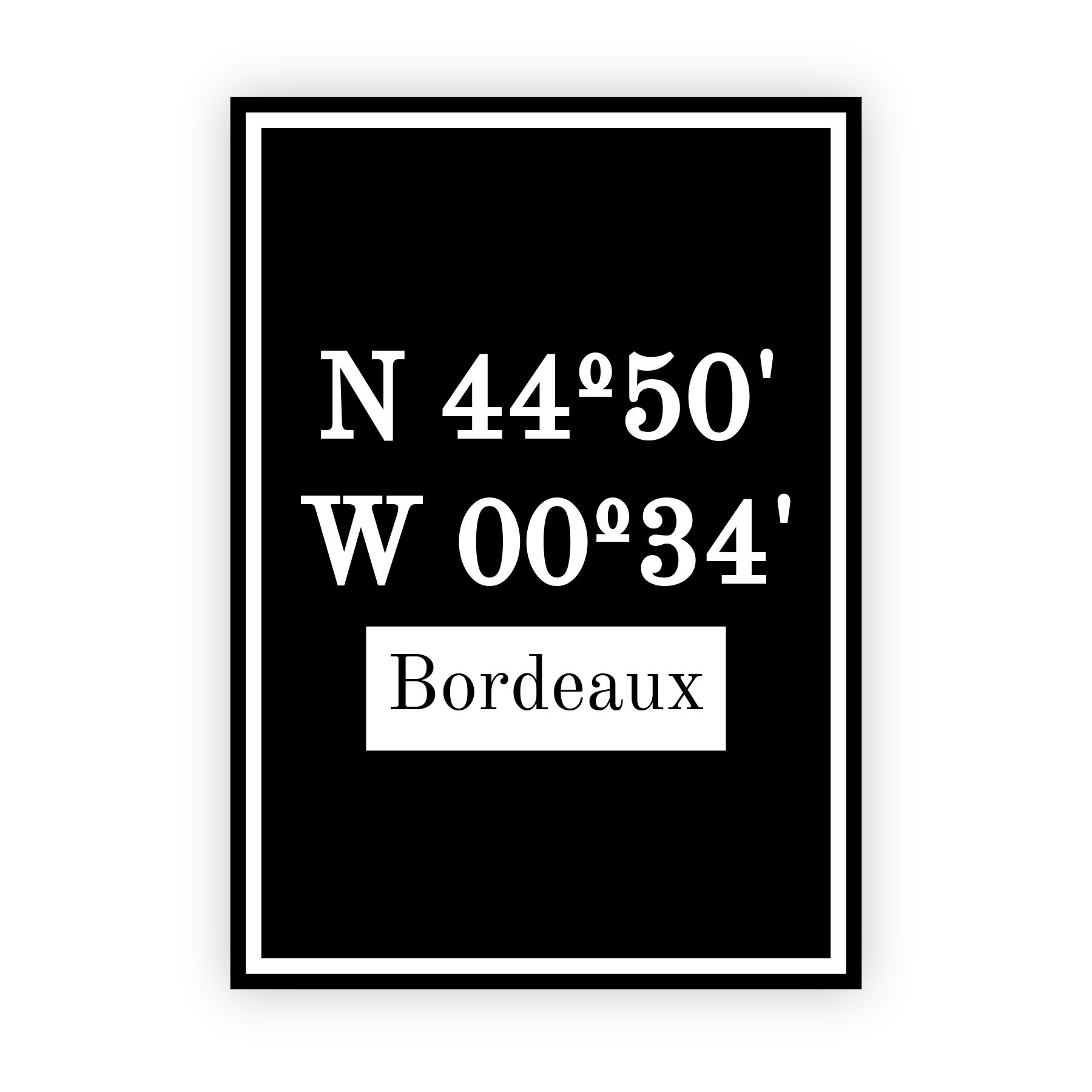Coordinaten poster van Bordeaux