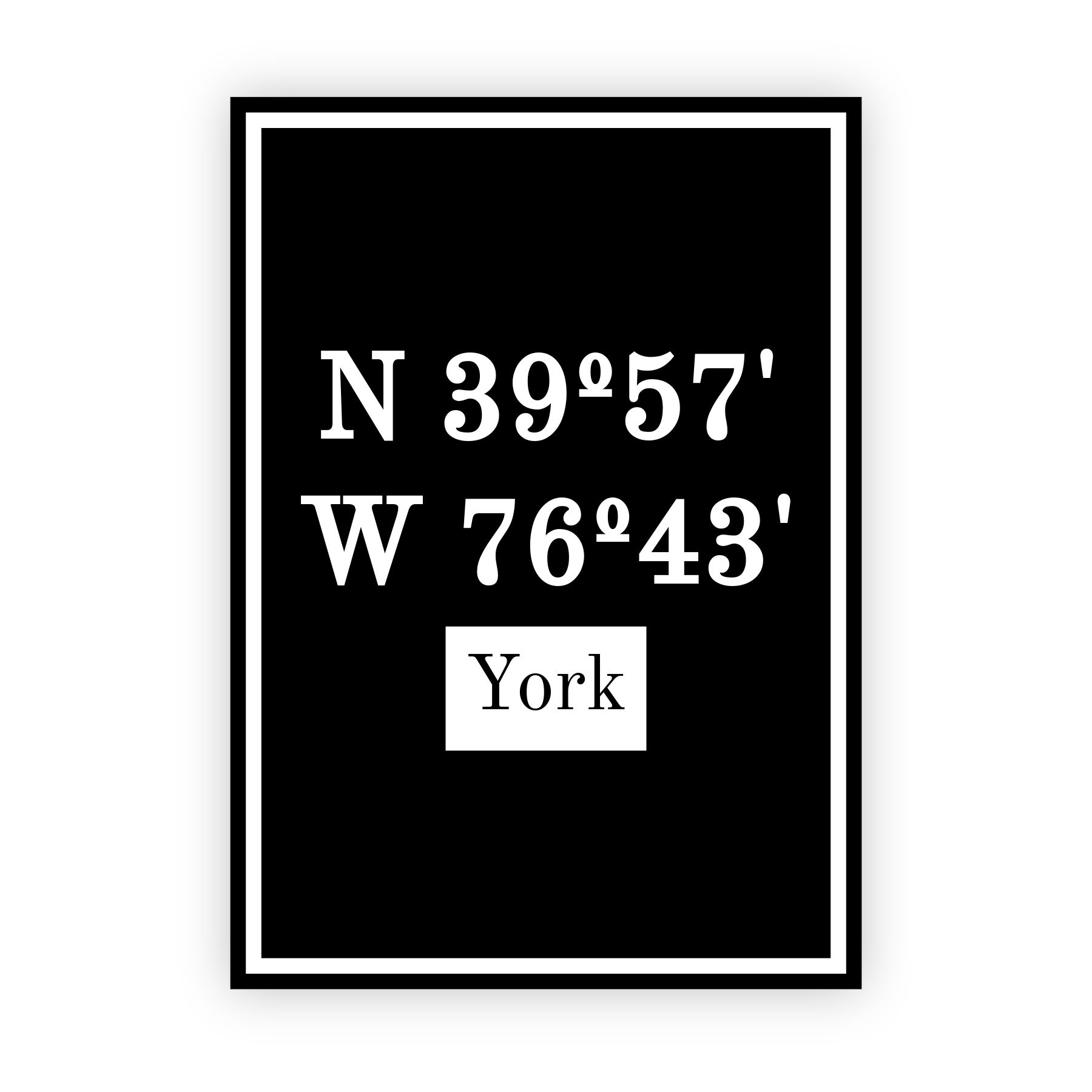 Coordinaten poster van York
