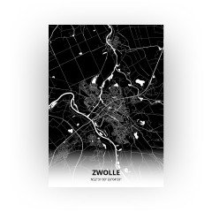 Zwolle print - Zwart stijl