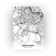 Amstelveen print - Zwart Wit stijl