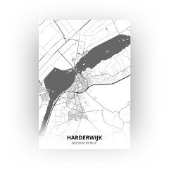 Harderwijk print - Zwart Wit stijl