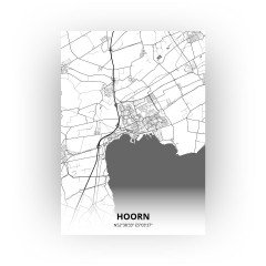 Hoorn print - Zwart Wit stijl